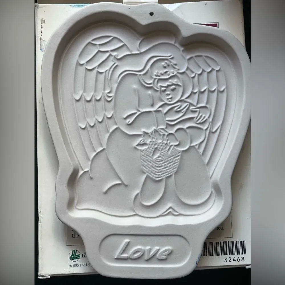 NWT Longaberger Pottery Angel Cookie Mold 1995 vintage gift baking holiday